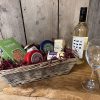 Medium Cheese Hamper Box with White Wine