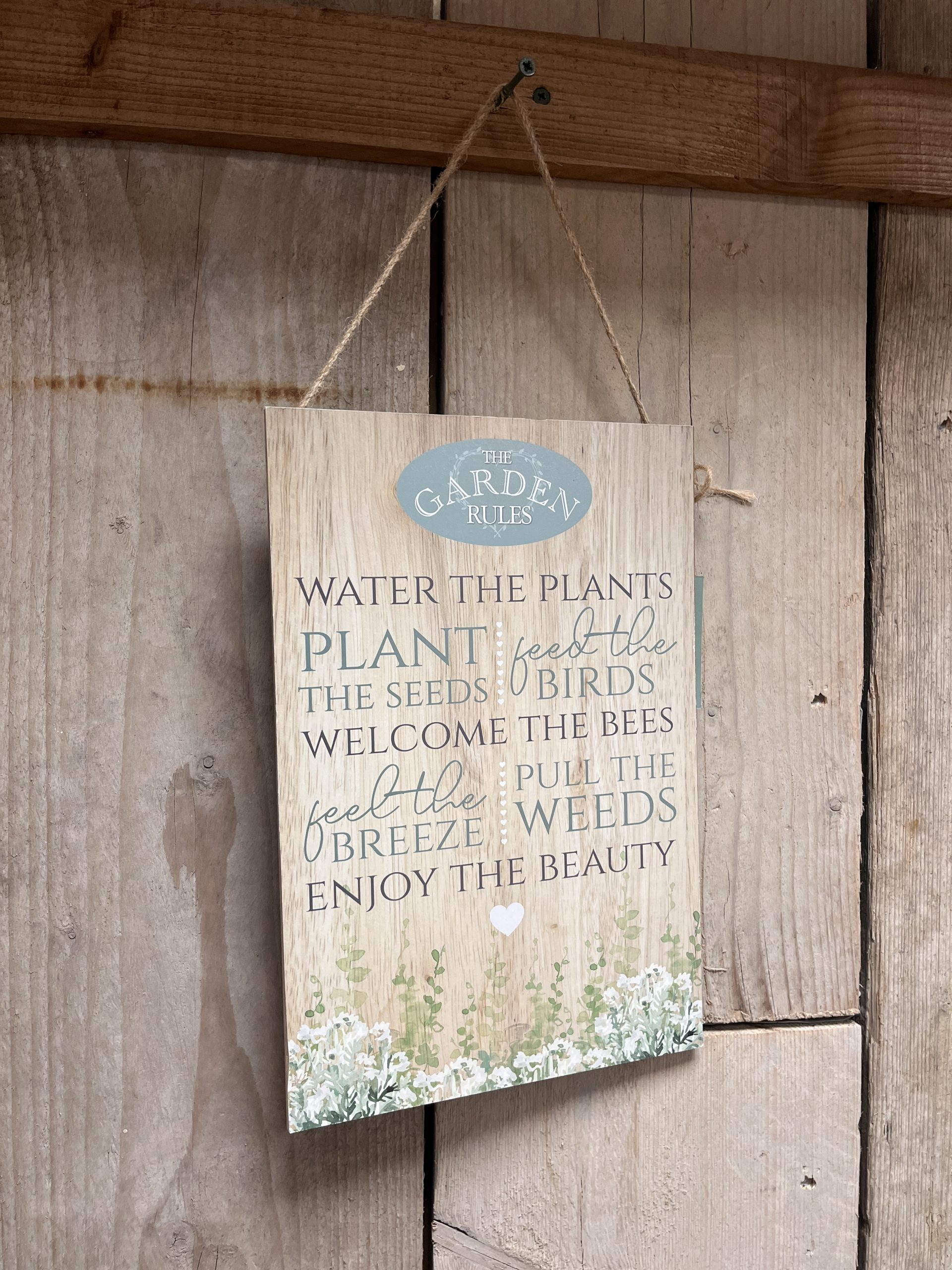 Garden Rules, Wooden Sign - Image 2
