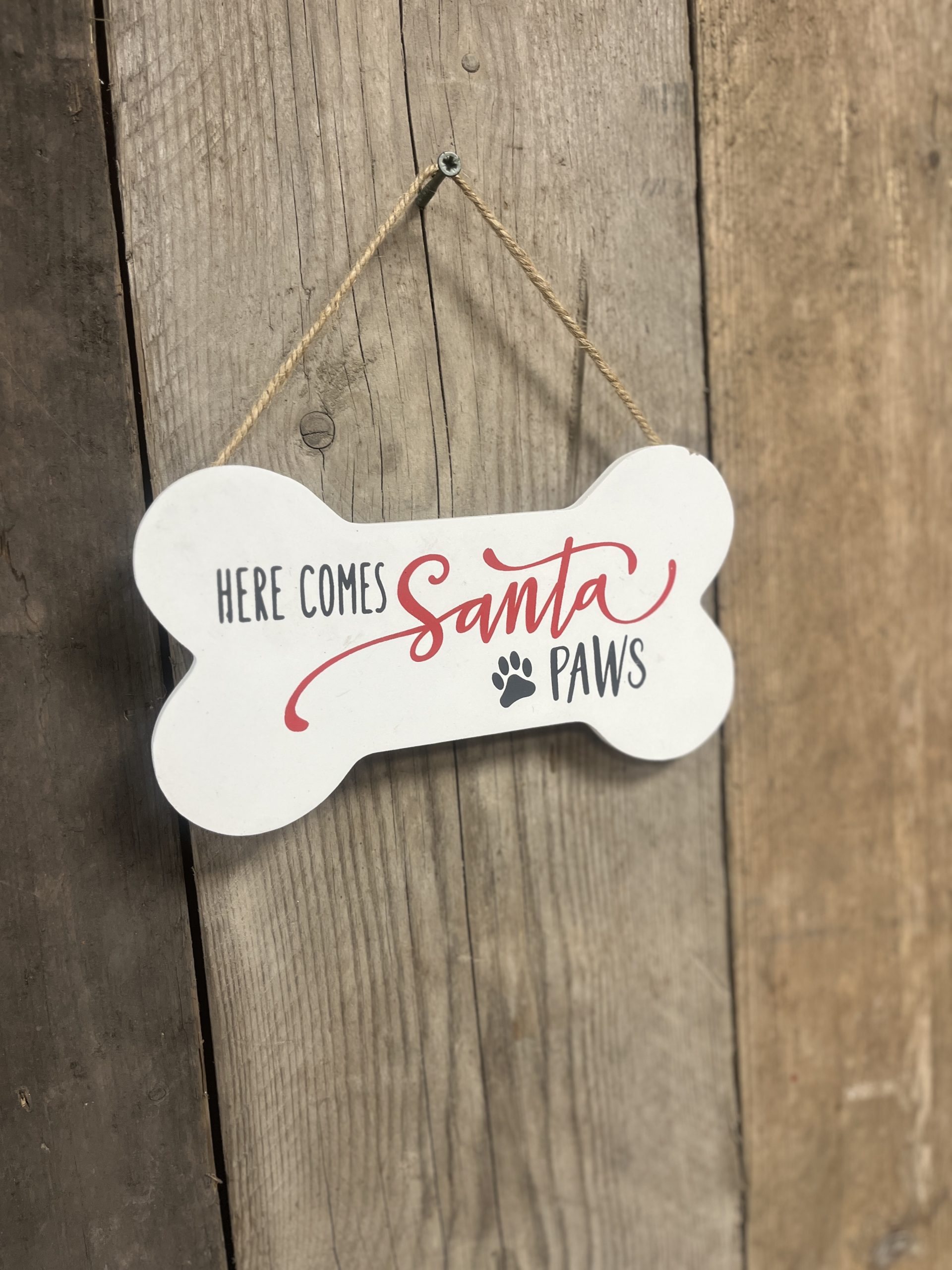 Here comes Santa Paws wooden plaque - Image 2